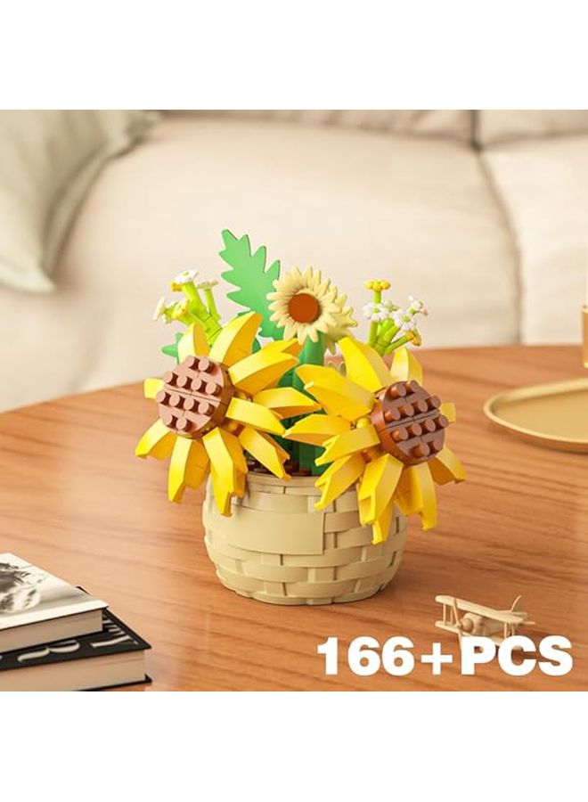 مجموعة ميكرو بريكس لبناء عباد الشمس، لعبة البناء النباتية الإبداعية، هدية المجموعة النباتية - Image 2